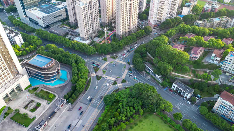 湖北宜昌城市风光航拍摄影图