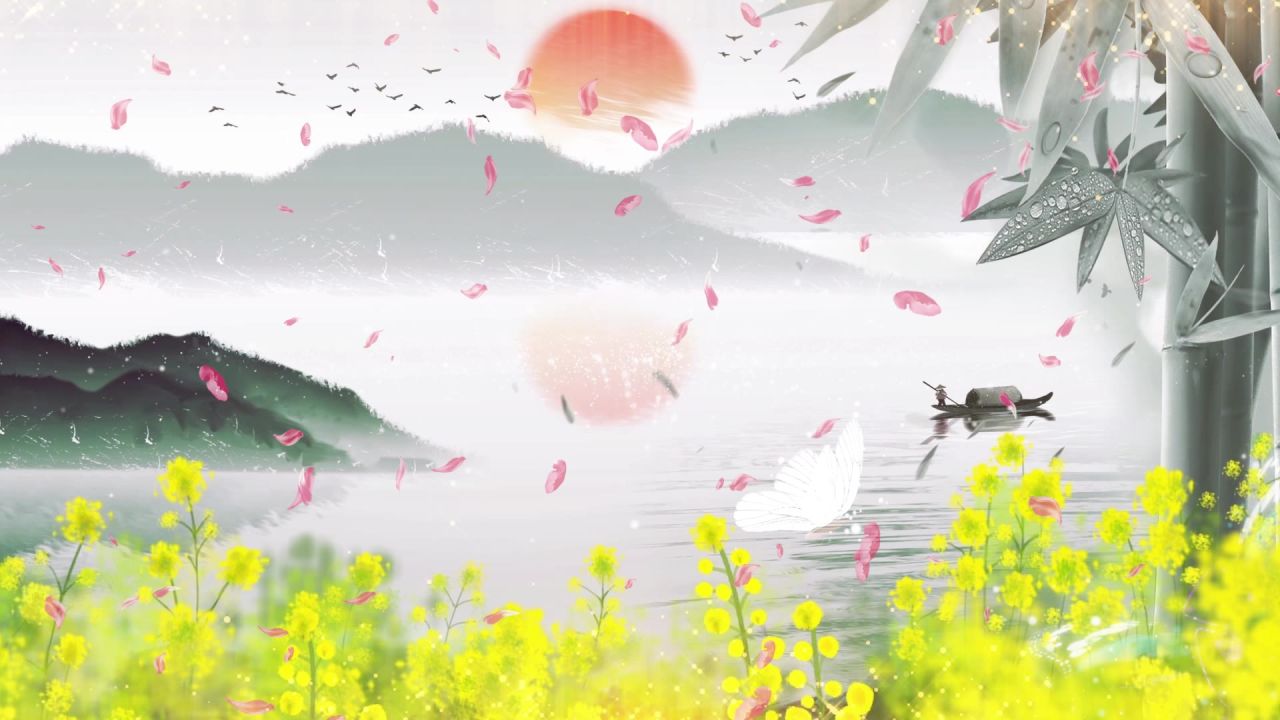唯美桃花背景视频 75