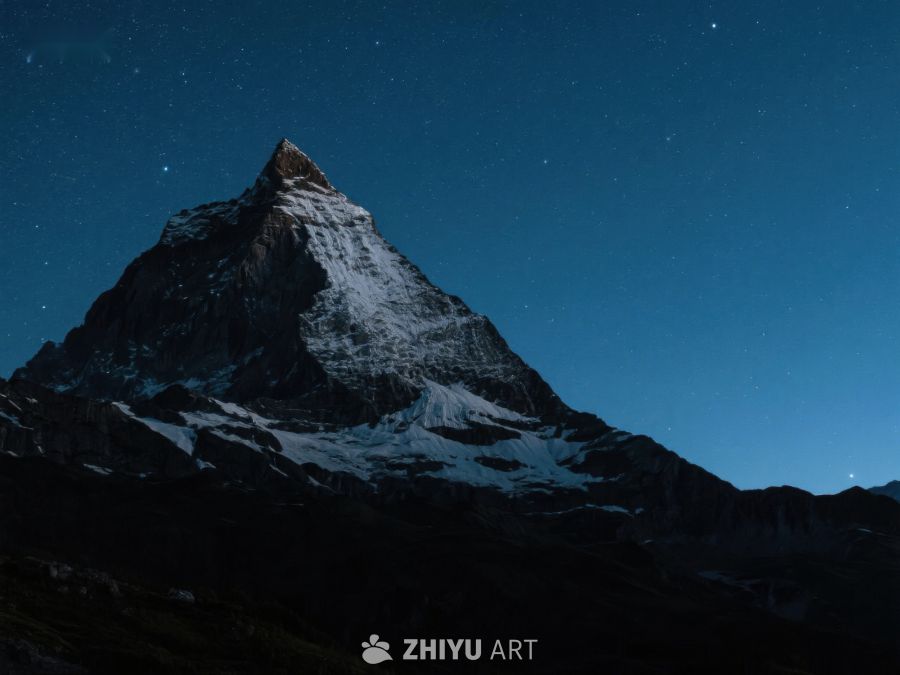 夜幕下的雪山剪影 452