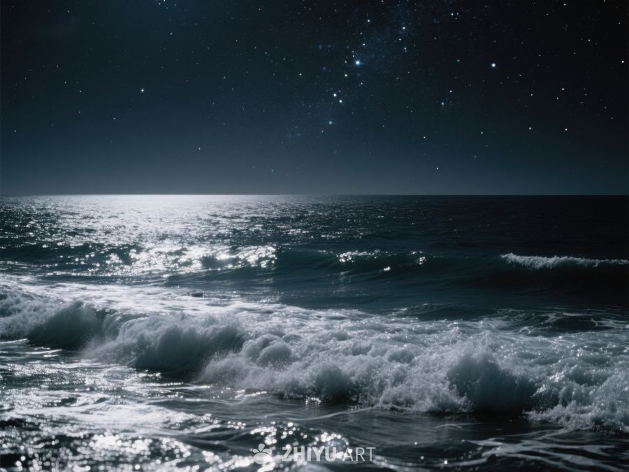 夜空下的海浪 329