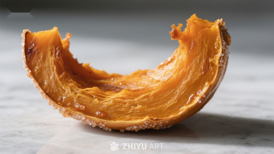 烤南瓜片的特写