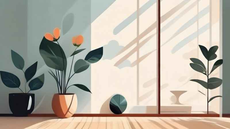 极简主义元素花朵和树枝插画