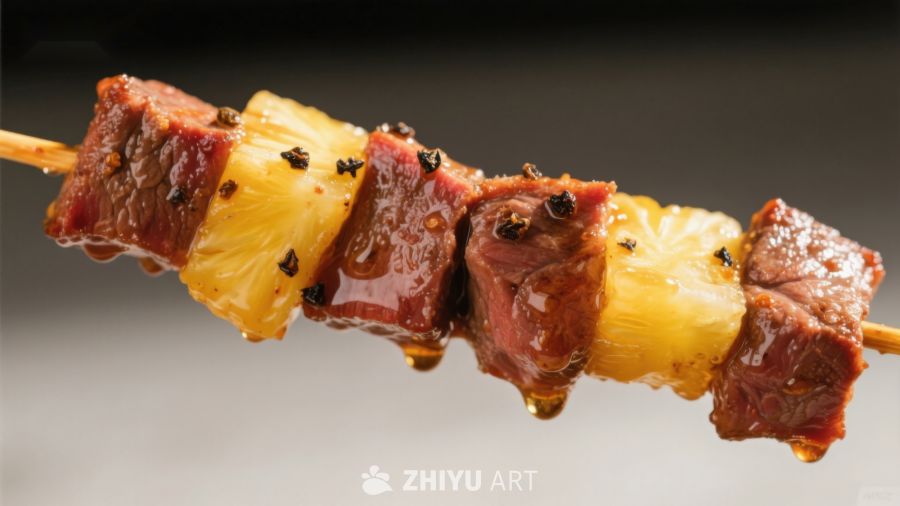 牛肉菠萝串，美味烧烤