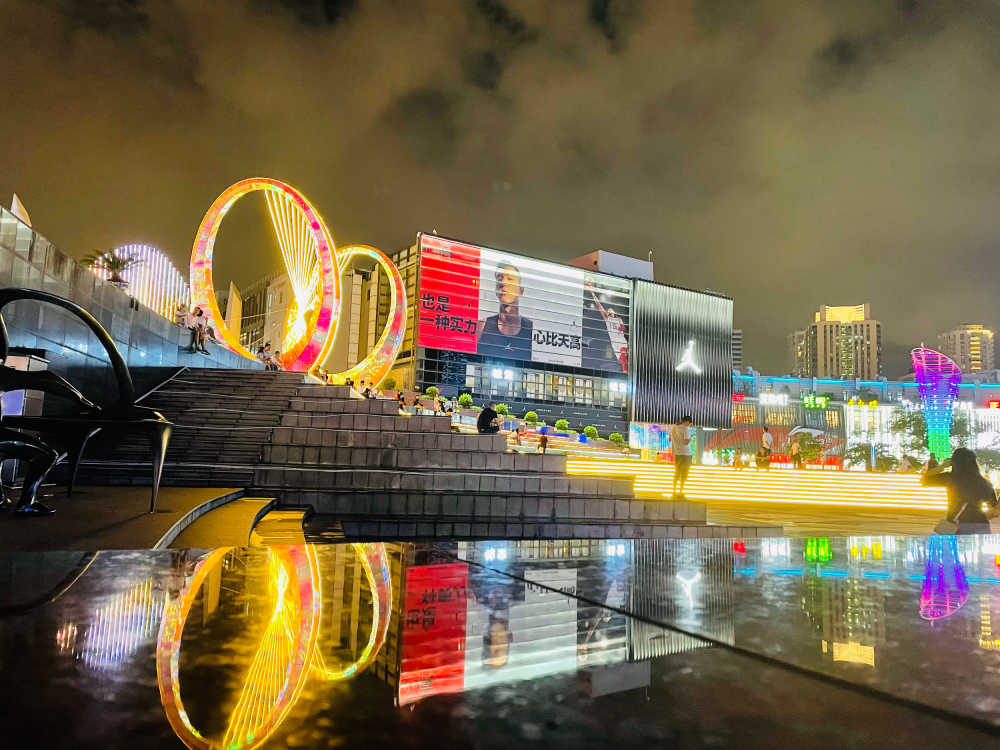 宁波老外滩广场夜景