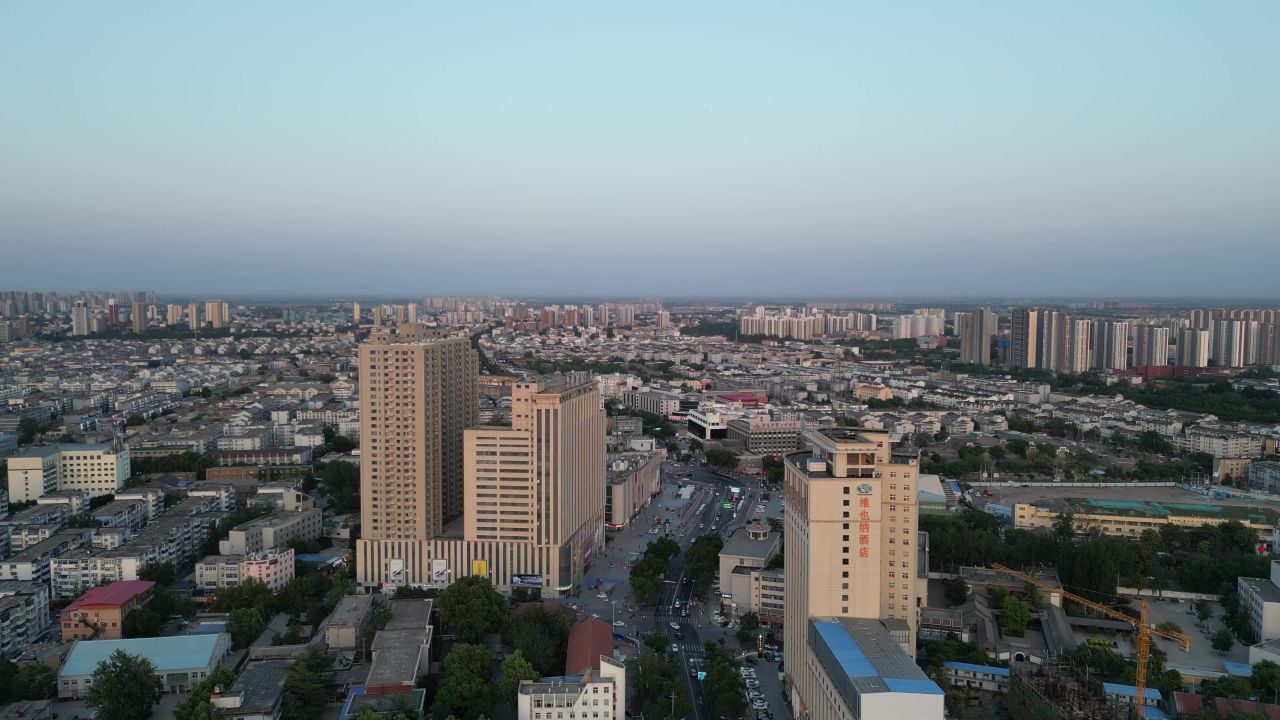 航拍河北保定城市建设