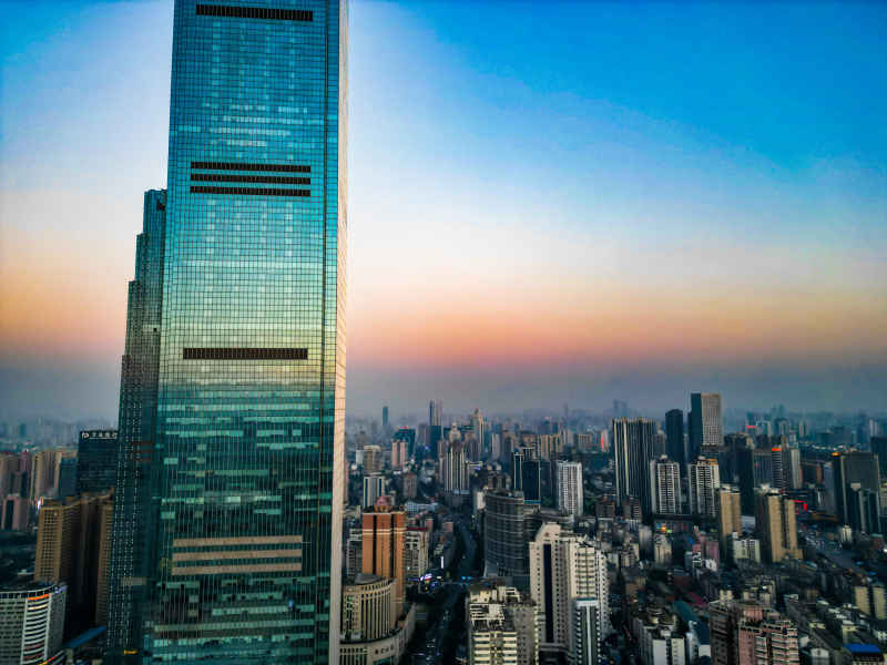 湖南长沙黄兴路步行街五一商圈航拍摄影图 
