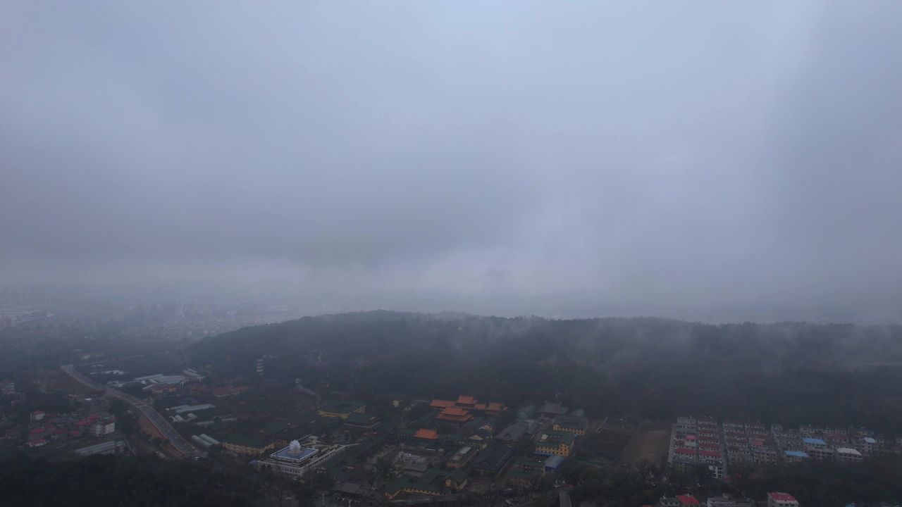 4K航拍江西九江佛教古刹佛教净土宗发源地东林寺