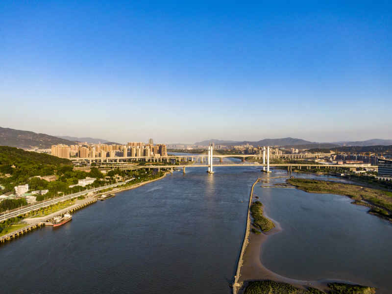 福建福州闽江魁浦大桥摄影图