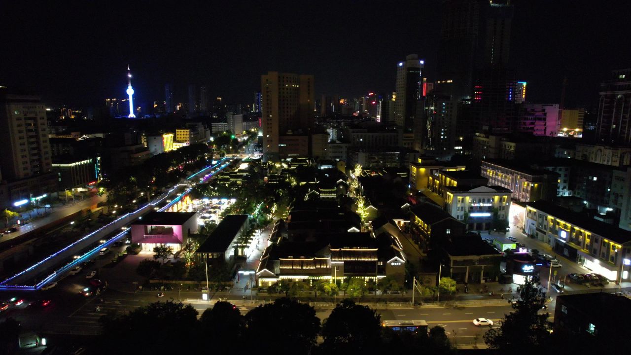 江苏徐州城市夜景灯光城市夜景