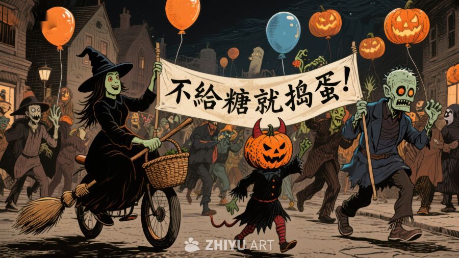 万圣节夜游，不给糖就捣蛋