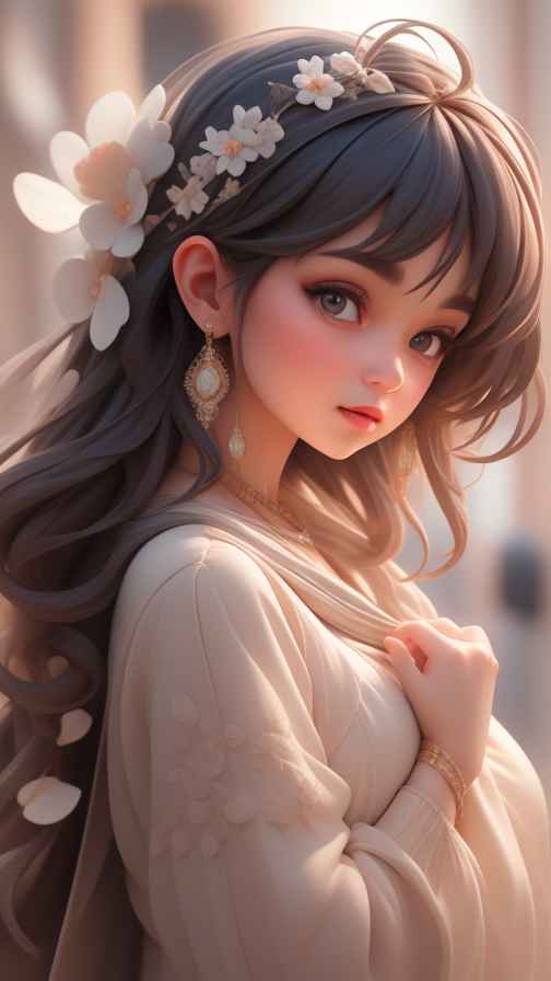 可爱粉色女孩