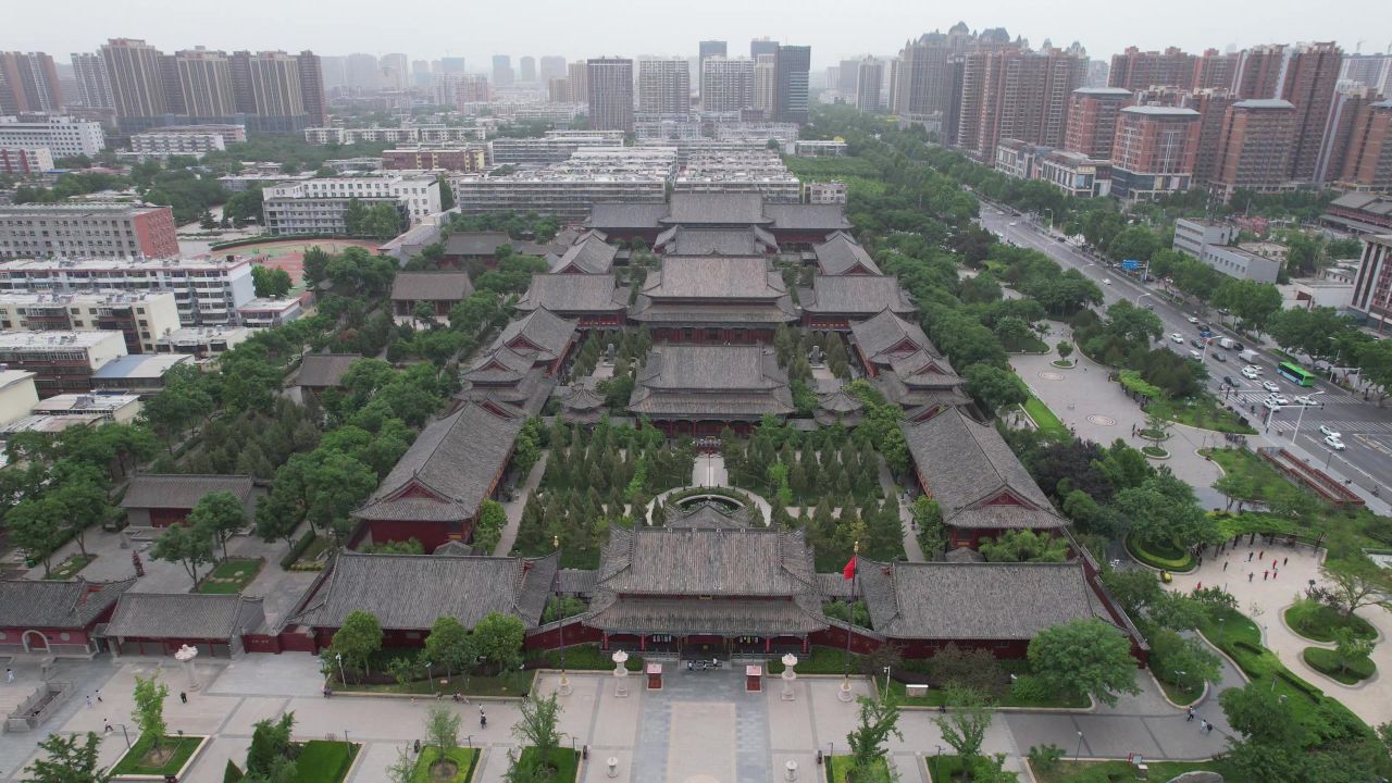 河北邢台开元寺航拍