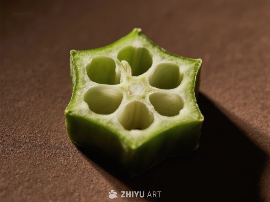 切开的秋葵展示内部结构 266