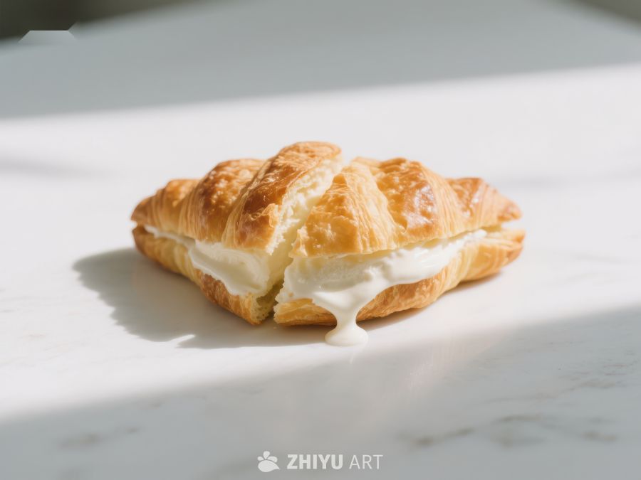奶油夹心羊角面包