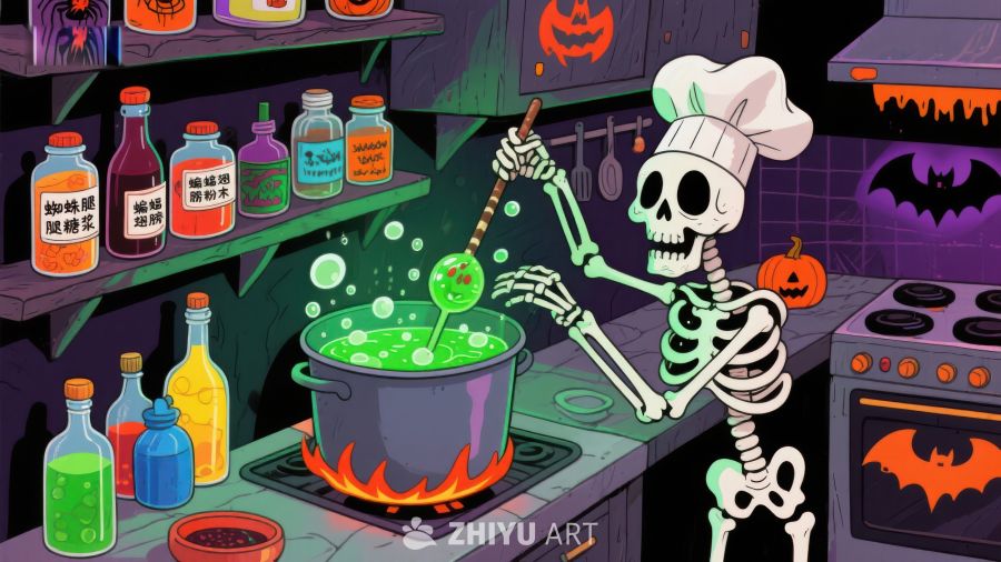 万圣节厨房：骷髅大厨的魔法烹饪