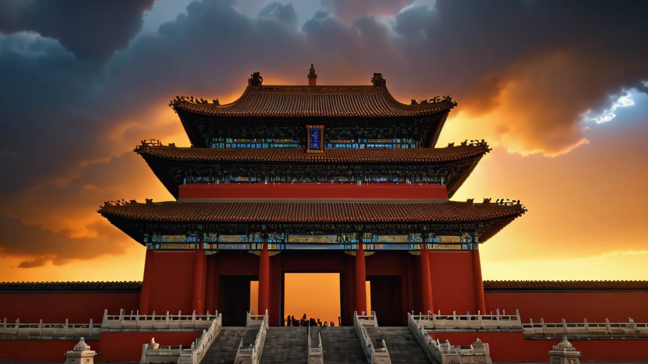 北京故宫博物院紫禁城皇城日出日落延时云海 13