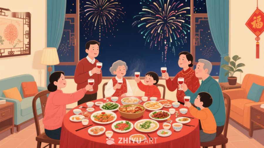 家庭团圆饭庆祝节日 51