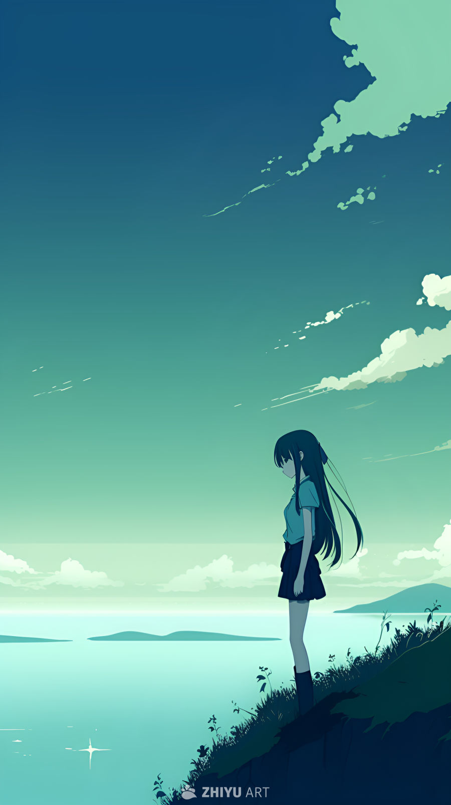 海边少女的宁静时光