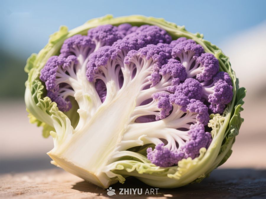 紫色花椰菜的特写 722