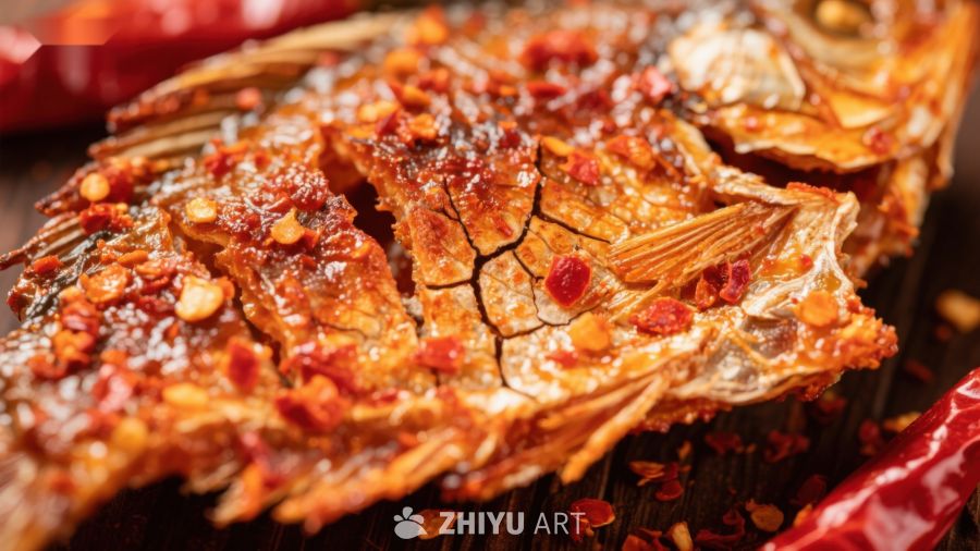 香辣烤鱼，色泽诱人