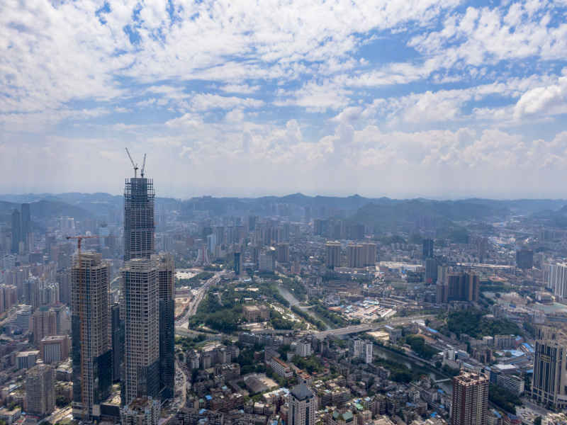  贵州贵阳城市风光航拍摄影图