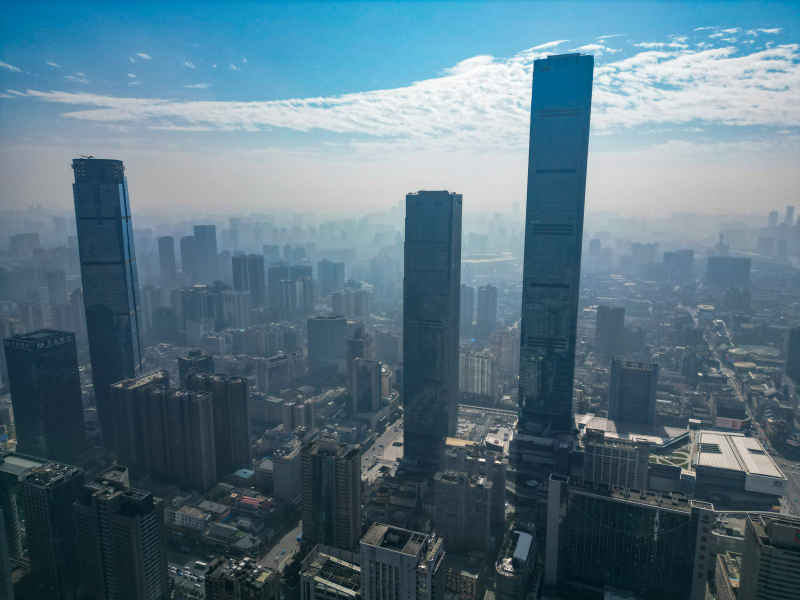 湖南长沙城市风光航拍摄影图