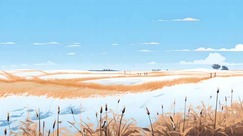 冬季唯美创意背景插画图 91