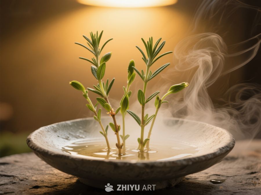 蒸汽中的植物枝条 1154