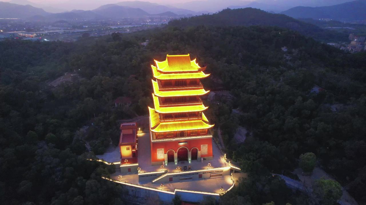 航拍厦门梵天寺魁星阁