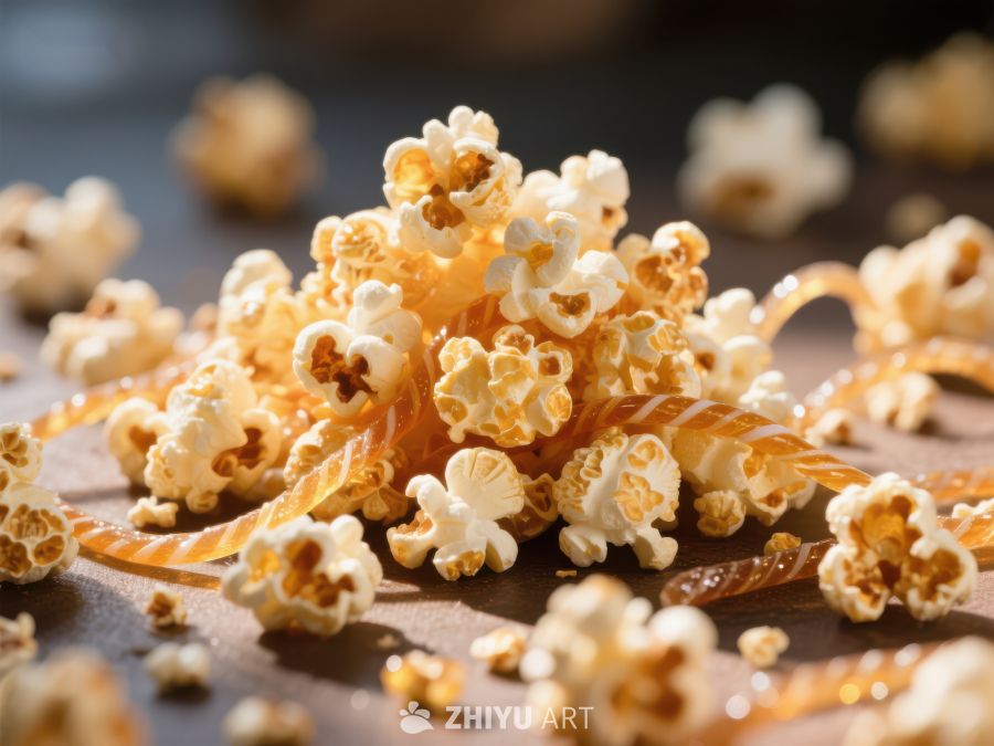 爆米花与糖丝的美味组合