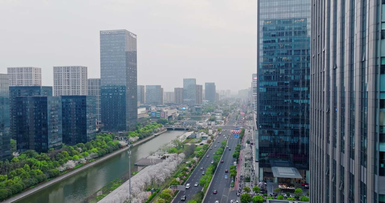 宁波城市建筑风光航拍 16