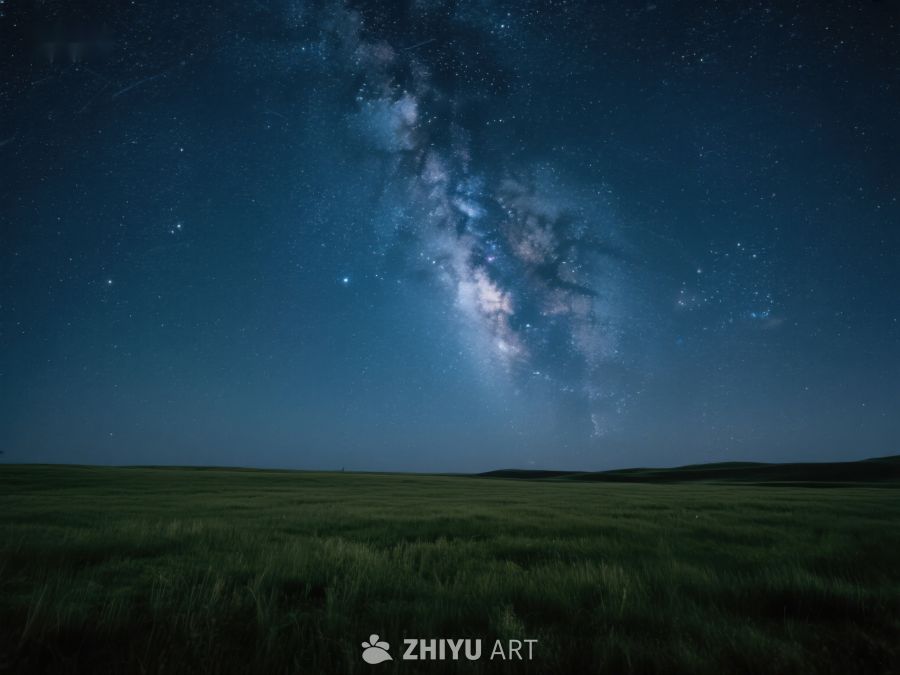 夜空银河下的草原 422