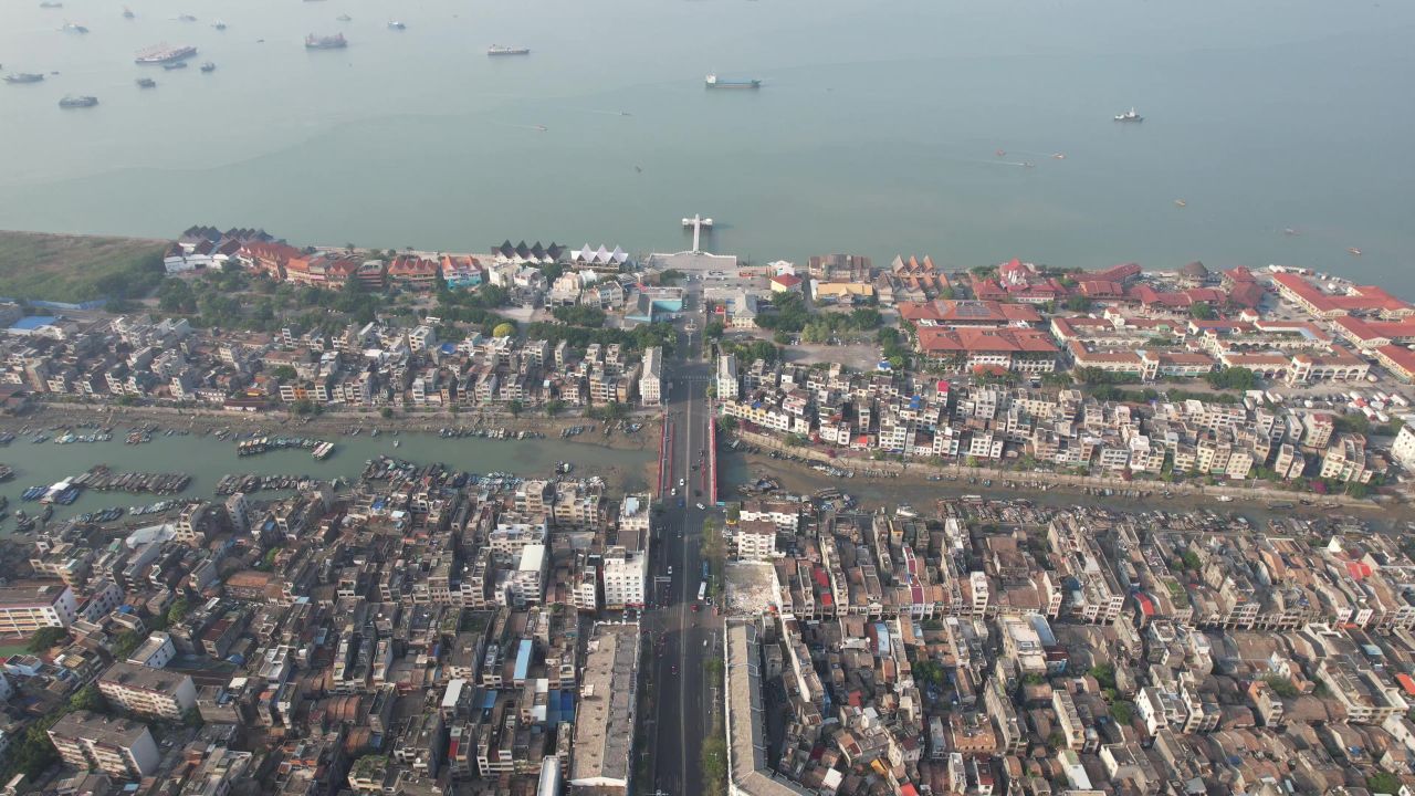 北海城市风光城市大景航拍  