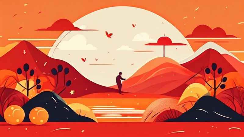 春节新春扫尘简约插画背景 36