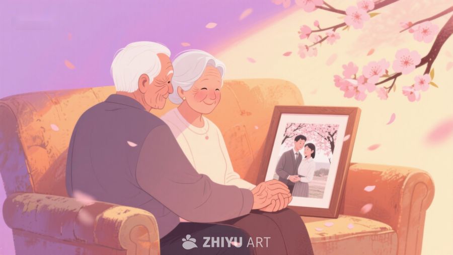 老年夫妇相拥回忆往昔 209