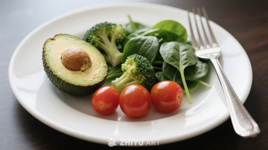 新鲜蔬菜沙拉配牛油果