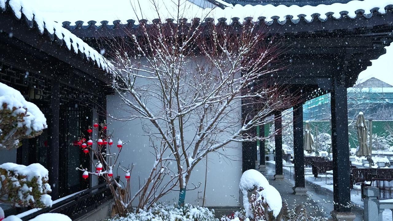 中式园林雪景 园林雪景 江南雪景 32