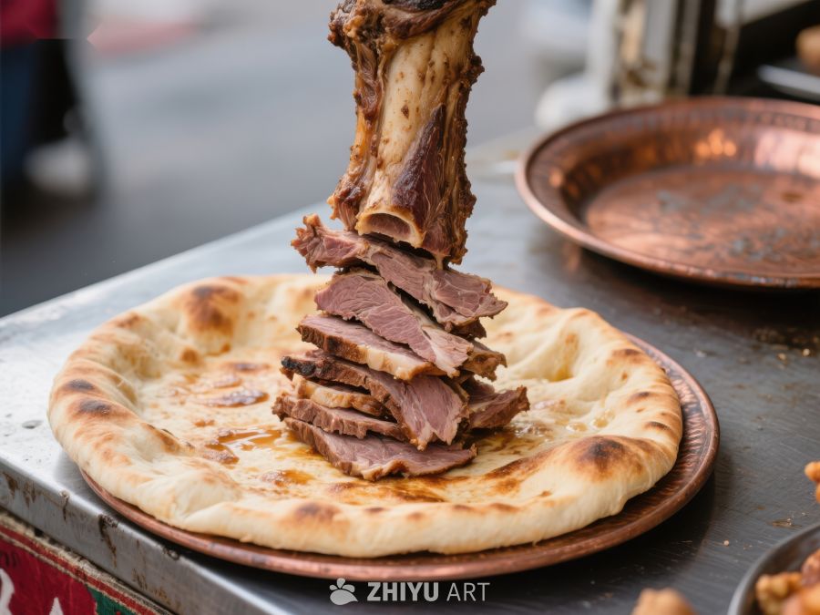 烤肉配馕，传统美食 317