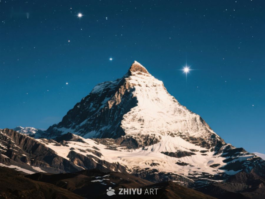 夜空下的雪山奇景 340