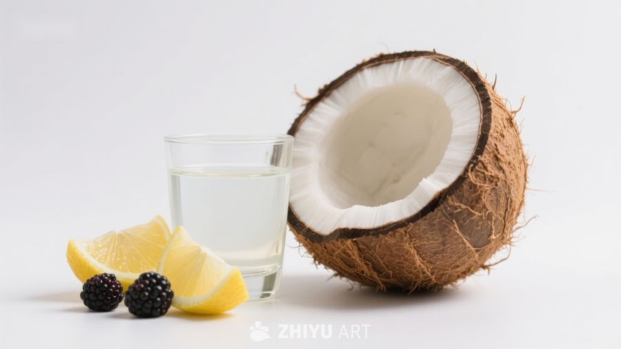 椰子水与柠檬黑莓组合