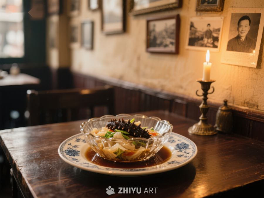 中式餐厅里的海参菜肴 1807