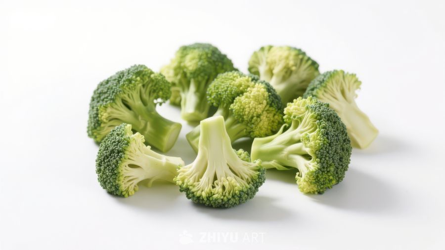 新鲜绿色西兰花排列