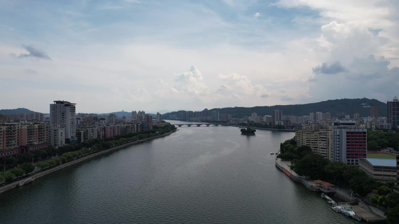 广东韶关城市风光地标建筑航拍 