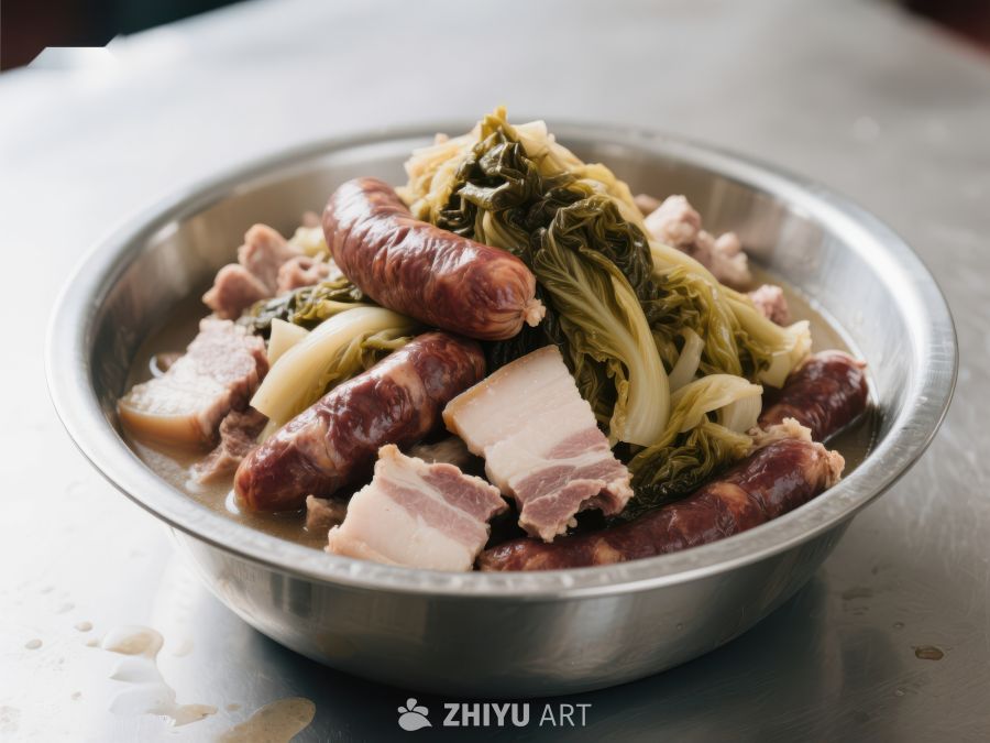 酸菜腊肉香肠炖煮美食 1138