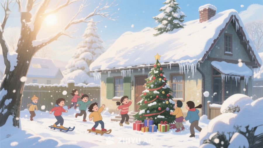 雪中欢聚：孩子们的圣诞时光 380
