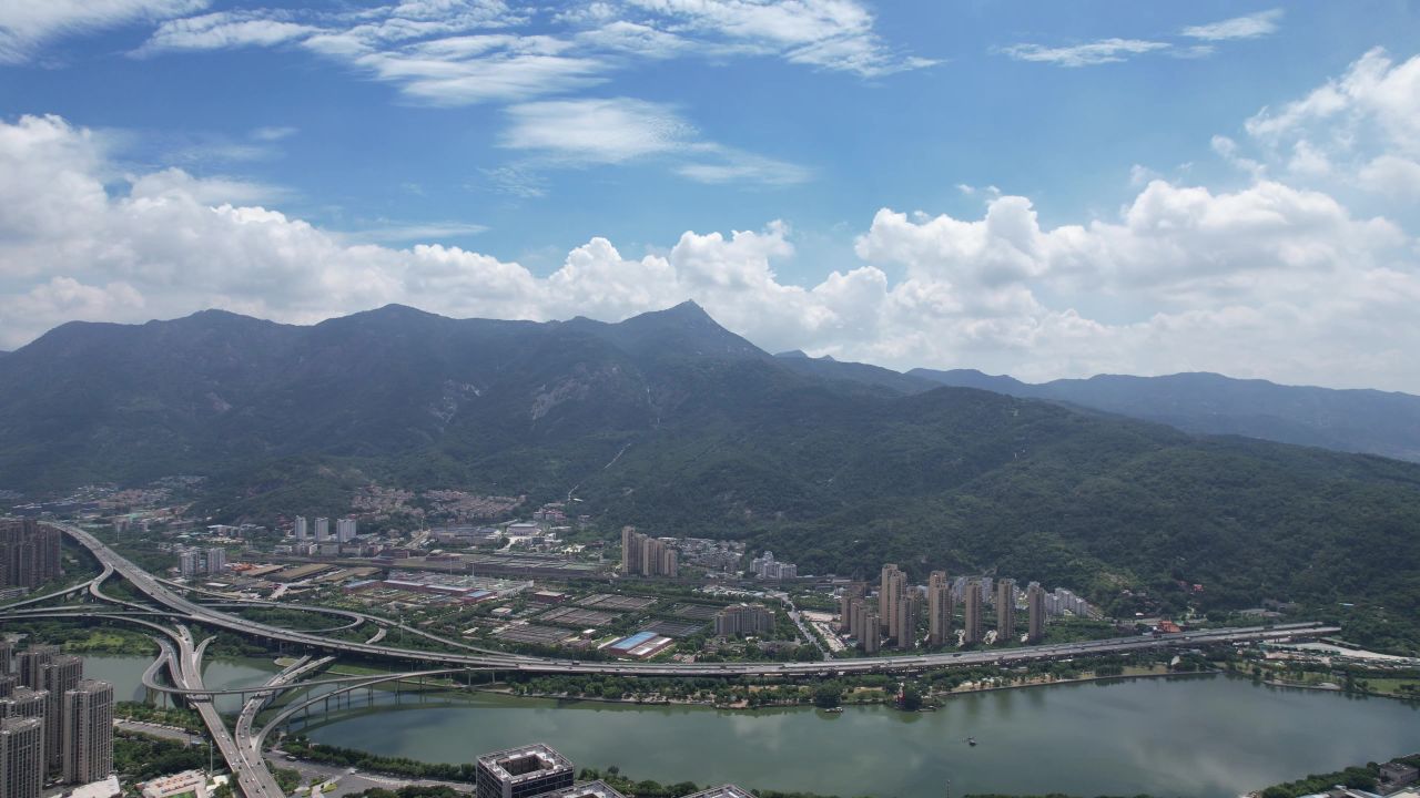 福建福州城市风光鼓山全景航拍