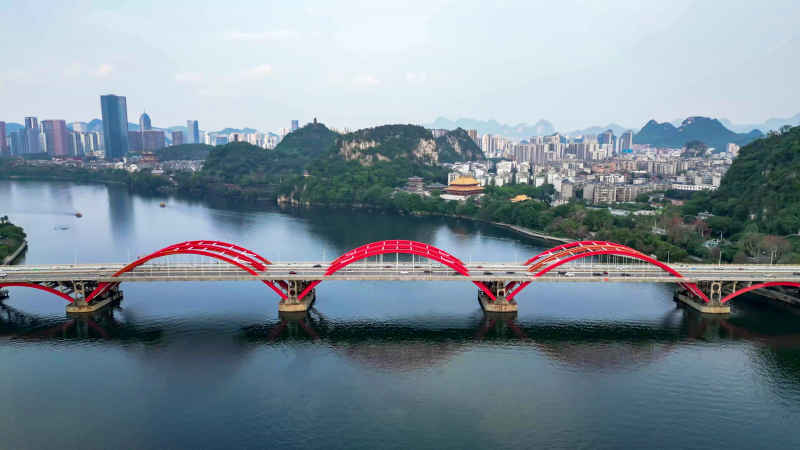 广西柳州城市风光航拍摄影图 
