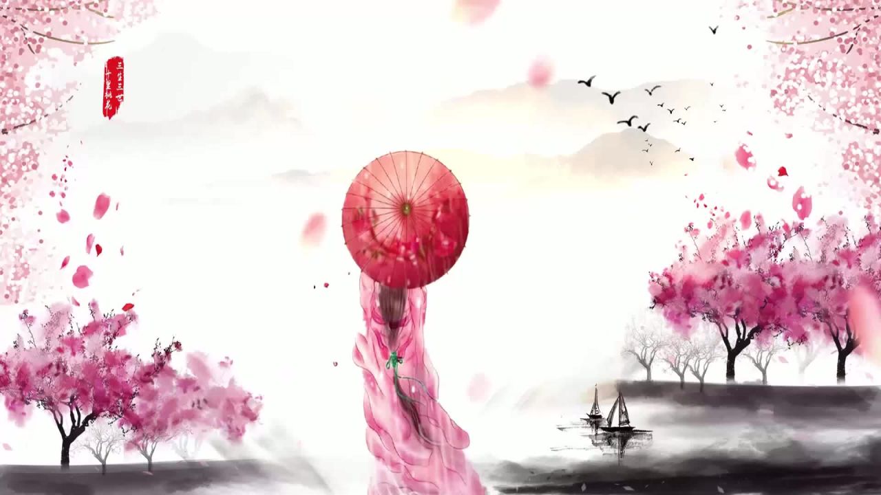 唯美桃花背景视频 38