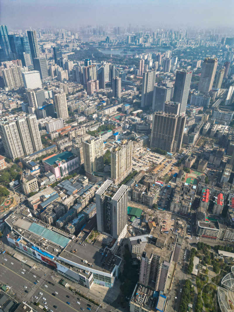 湖南长沙城市风光航拍摄影图