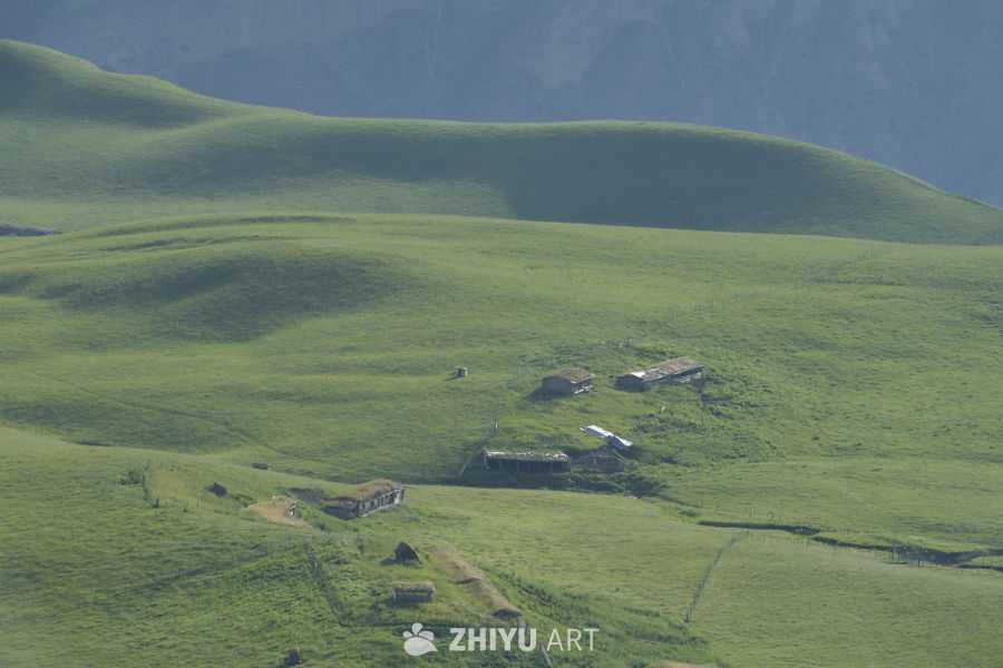 绿意盎然的山间小屋